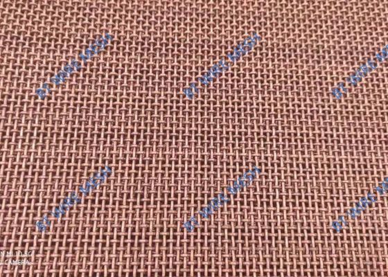 Copper 30m Crimped Woven Wire Mesh Diameter 2mm Mesh 2 Aperture